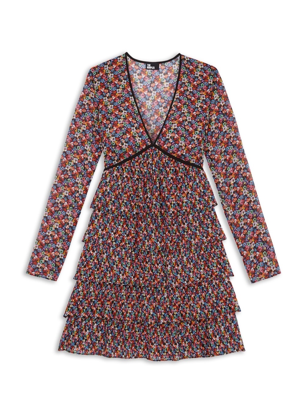 The Kooples Blazing Field Floral Printed Tiered Mini Dress